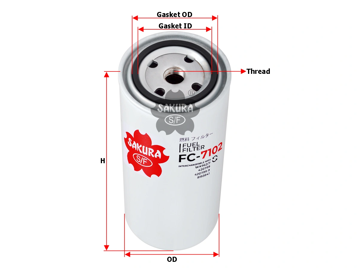 Lọc nhiên liệu (lọc dầu) FC-7102 SAKURA